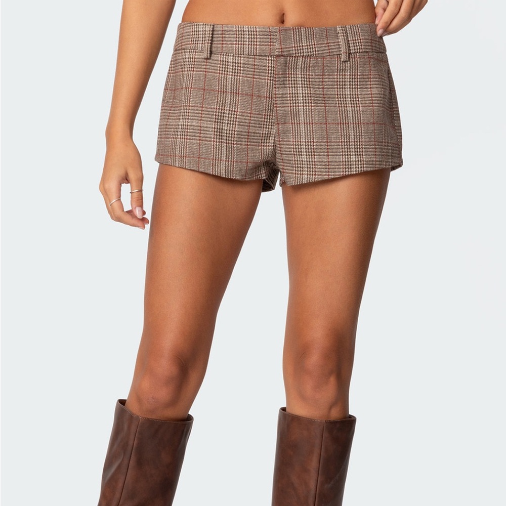 Houndstooth Plaid Shorts